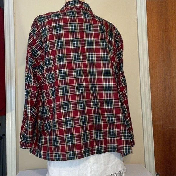 Southern lady women’s shirt 22w jacket shacket plaid Vintage red button up - Picture 4 of 7